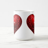 Rotes Herz mit verziertem Wirbelrand Kaffeetasse (Mittel)