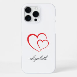 rotes Herz mit weißem Hintergrund personalisiert iPhone 16 Pro Max Hülle