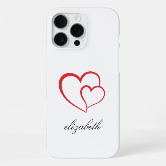 rotes Herz mit weißem Hintergrund personalisiert iPhone Hülle (Rückseite)