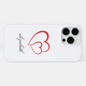 rotes Herz mit weißem Hintergrund personalisiert iPhone Hülle (Rückseite (Horizontal))