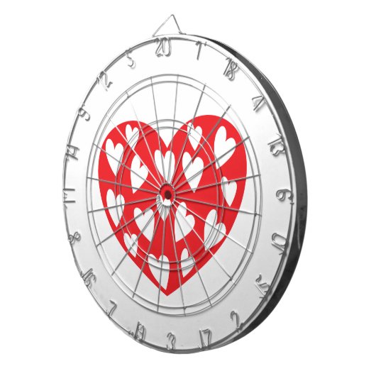 Rotes Herz mit wenig Herz Dartscheibe (Vorderseite rechts)
