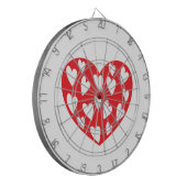 Rotes Herz mit wenig Herz Dartscheibe (Vorderseite Links)