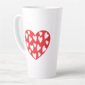Rotes Herz mit wenig Herz Milchtasse (Linke Ecke)