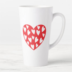 Rotes Herz mit wenig Herz Milchtasse