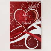 Rotes Herz mit Wirbel Puzzle (Vertikal)