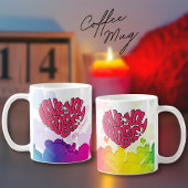 Rotes Herz mit Wort Liebe Sie für immer Valentinin Kaffeetasse