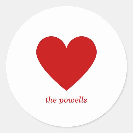 Rotes Herz Modernes Highlights Runder Aufkleber (Vorderseite)