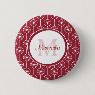 Rotes Herz-Monogramm Button