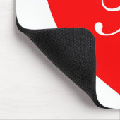 Rotes Herz Monogramm Mauspad (Ecke)
