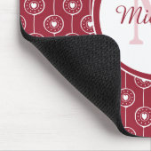 Rotes Herz-Monogramm Mousepad (Ecke)