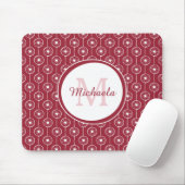 Rotes Herz-Monogramm Mousepad (Mit Mouse)