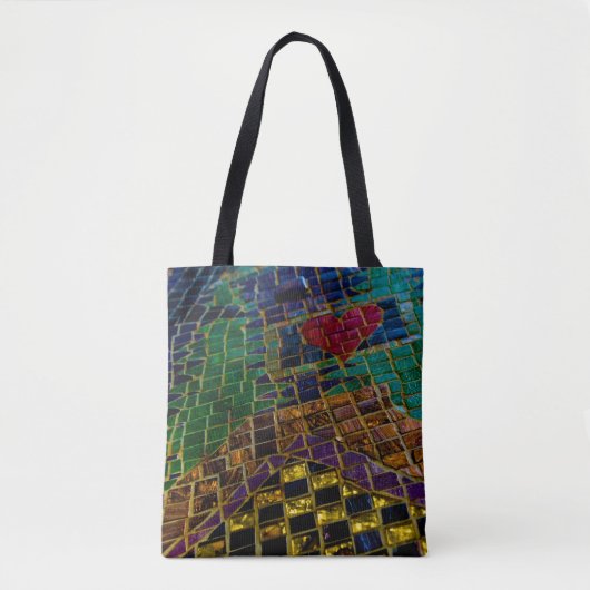 Rotes Herz Mosaik Tasche (Vorderseite)