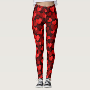 Rotes Herz-Muster zum Valentinstag Leggings