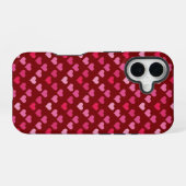 Rotes Herz nahtlos iPhone 16 Hülle (Rückseite (Horizontal))