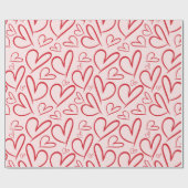 Rotes Herz Nahtloses Muster Geschenkpapier (Flach)