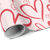 Rotes Herz Nahtloses Muster Geschenkpapier (Rolleneckpunkt)