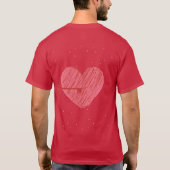 Rotes Herz Niedlich Romantische Liebe Moderner Val T-Shirt (Rückseite)