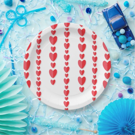 Rotes Herz Niedlich Valentins Pappteller (Party)