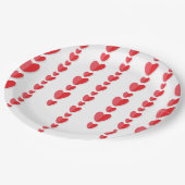Rotes Herz Niedlich Valentins Pappteller (Schrägansicht)