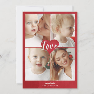 Rotes Herz Niedliche Liebe Foto Valentine Day Holi Feiertagskarte