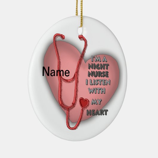 Rotes Herz Night Nurse Keramik Ornament (Rechts)
