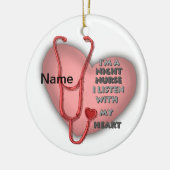 Rotes Herz Night Nurse Keramik Ornament (Links)