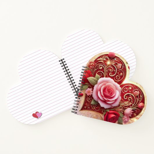 Rotes Herz Notizblock (Innenseite)