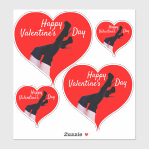 Rotes Herz Oberschenkelhohe Stiefel Valentine Thun Aufkleber