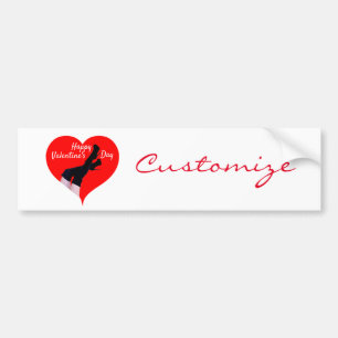Rotes Herz Oberschenkelhohe Stiefel Valentine Thun Autoaufkleber