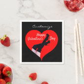 Rotes Herz Oberschenkelhohe Stiefel Valentine Thun Serviette (Beispiel)