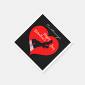 Rotes Herz Oberschenkelhohe Stiefel Valentine Thun Serviette (Ecke)