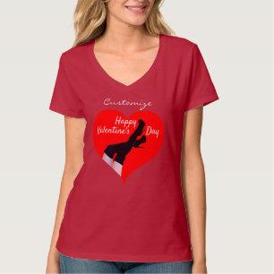 Rotes Herz Oberschenkelhohe Stiefel Valentine Thun T-Shirt