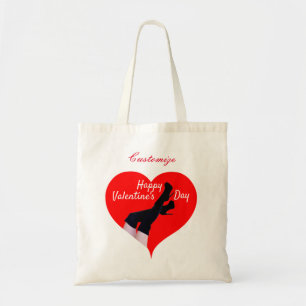 Rotes Herz Oberschenkelhohe Stiefel Valentine Thun Tragetasche