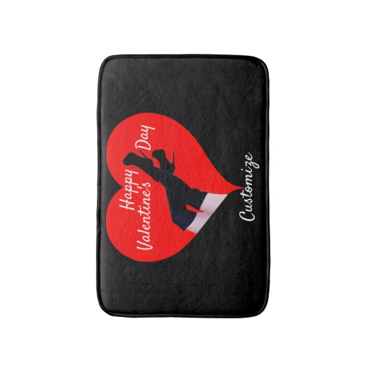 Rotes Herz Oberschenkelstiefel Valentine Thunder_C Badematte (Vorderseite Vertikal)