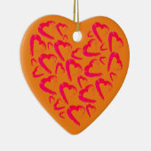 Rotes Herz Orange Keramik Ornament (Rechts)