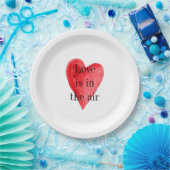 Rotes Herz Pappteller (Party)