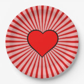 Rotes Herz Pappteller (Vorderseite)