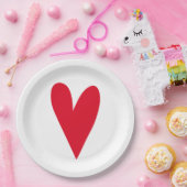 Rotes Herz Pappteller (Party)