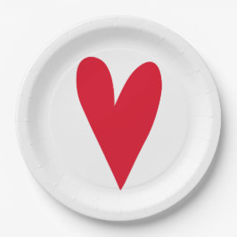 Rotes Herz Pappteller