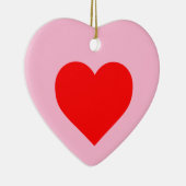 Rotes Herz Pastell Pink Keramik Ornament (Rechts)