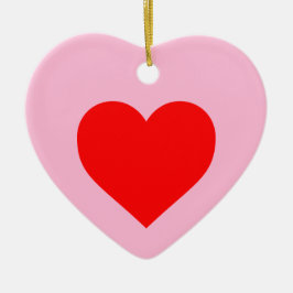 Rotes Herz Pastell Pink Keramik Ornament