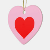 Rotes Herz Pastell Pink Keramik Ornament (Links)