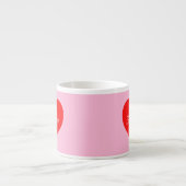 Rotes Herz Pastell Pink Personalisiert Espressotasse (Vorderseite)