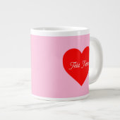 Rotes Herz Pastell Pink Personalisiert Jumbo-Tasse (Vorderseite Rechts)