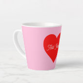 Rotes Herz Pastell Pink Personalisiert Milchtasse (Linke Ecke)