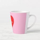 Rotes Herz Pastell Pink Personalisiert Milchtasse (Rechts)