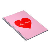 Rotes Herz Pastell Pink Personalisiert Notizblock (Rechte Seite)