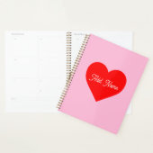 Rotes Herz Pastell Pink Personalisiert Planer (Anzeige)
