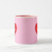Rotes Herz Pastell Pink Personalisiert Tasse (Zentrum)