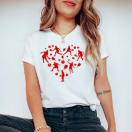 Rotes Herz Pickleball Lover T-Shirt